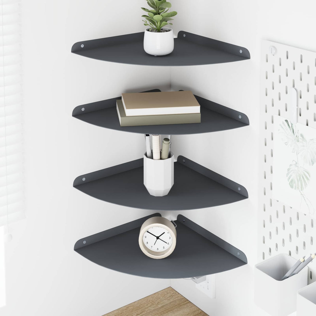 vidaXL Floating Shelf with Storage 2 pcs Black 15 x 15 x 2 cm