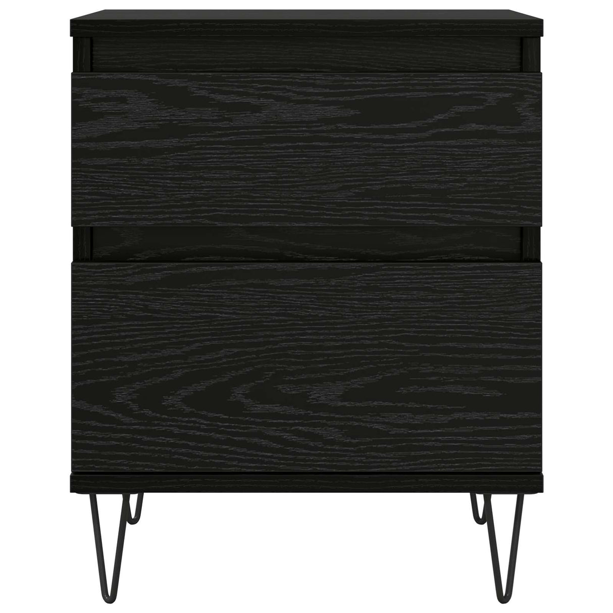 vidaXL Bedkast met lade Zwart Eiken 40 x 35 x 50 cm Bewerkt hout