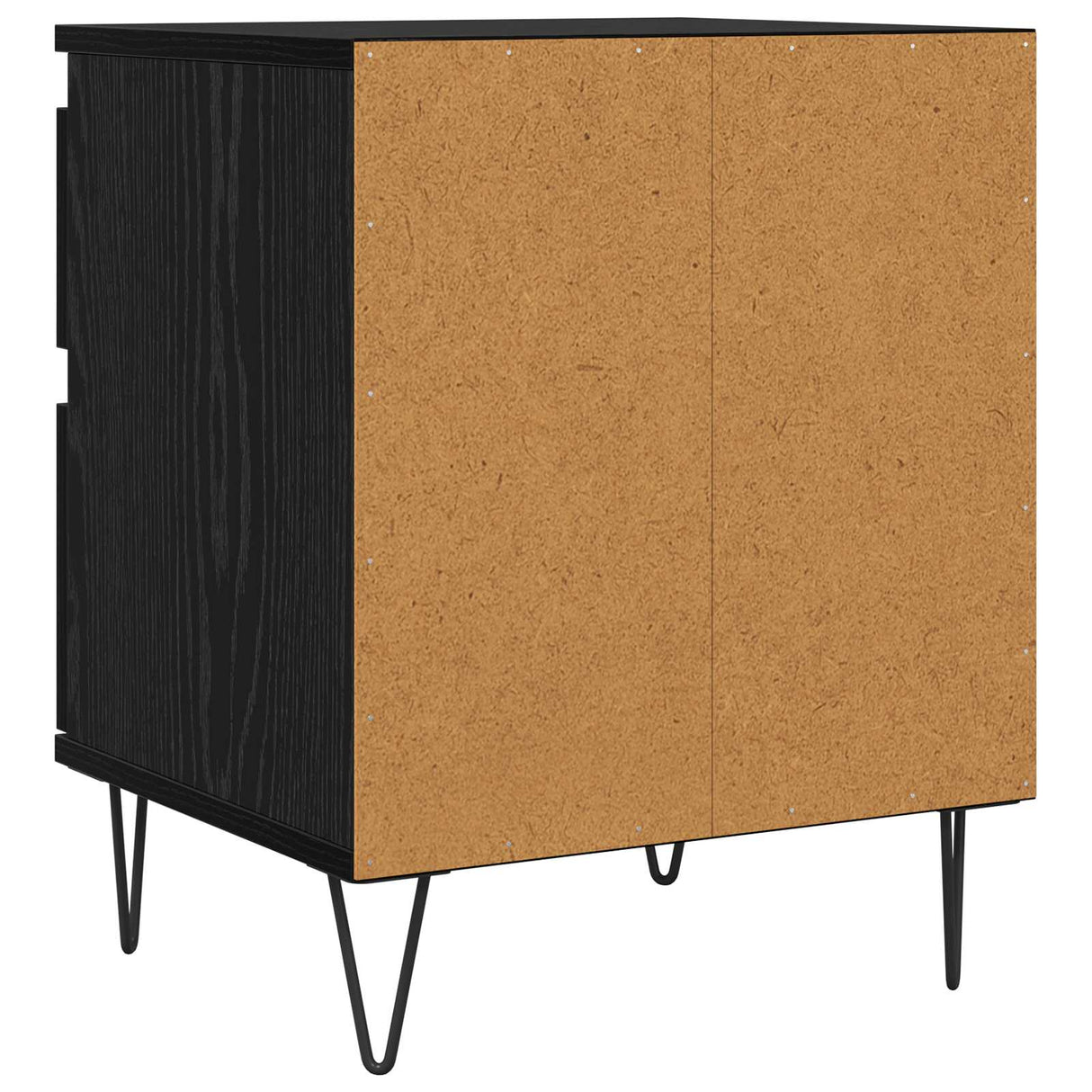 vidaXL Bedkast met lade Zwart Eiken 40 x 35 x 50 cm Bewerkt hout