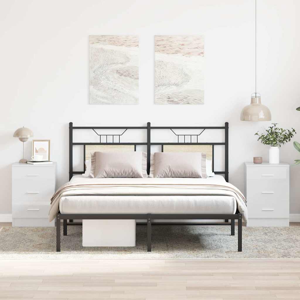 vidaXL Nachtkastje 38x35x56 cm bewerkt hout wit