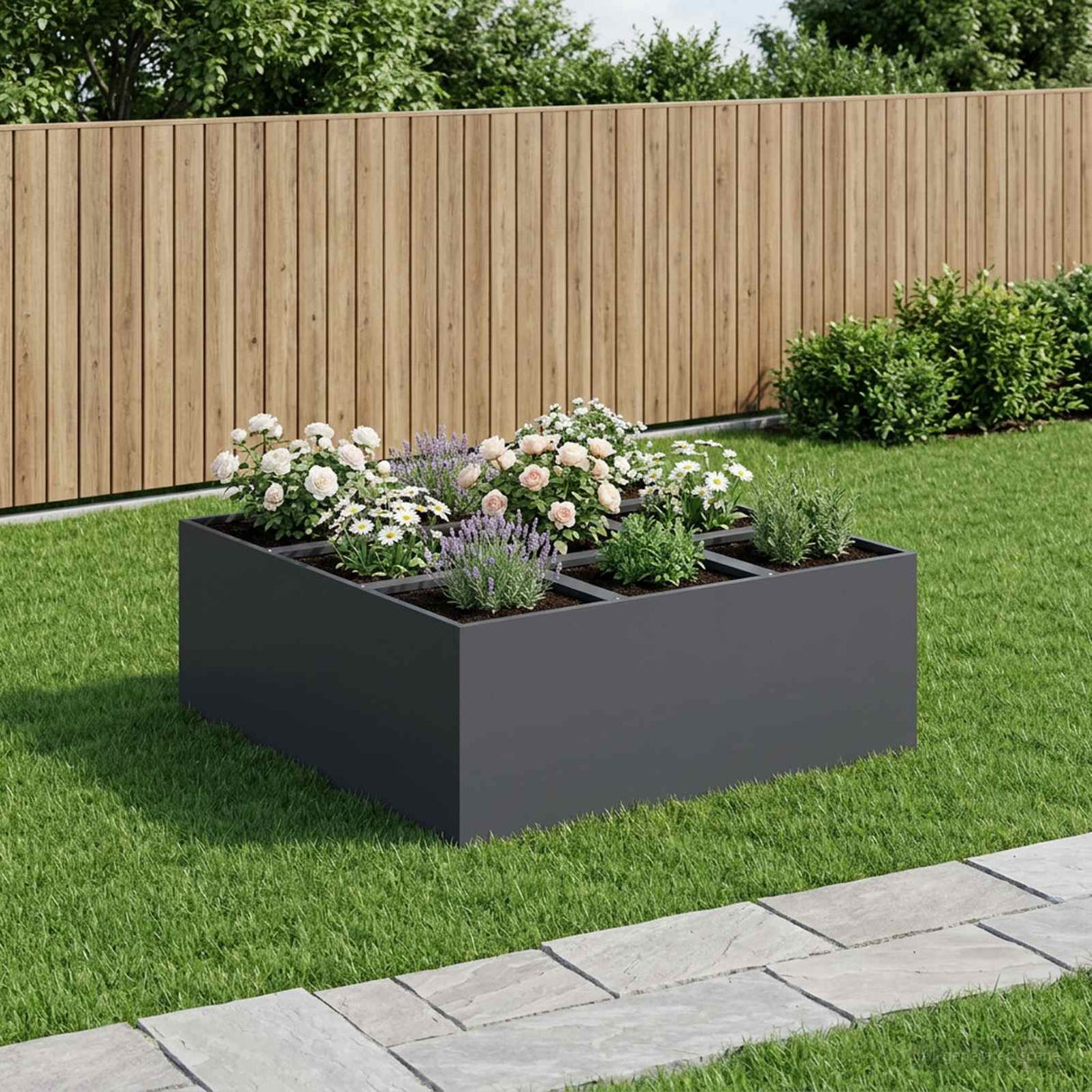 vidaXL Plantenbak zilver 100 x 100 x 20 cm Gegalvaniseerd staal