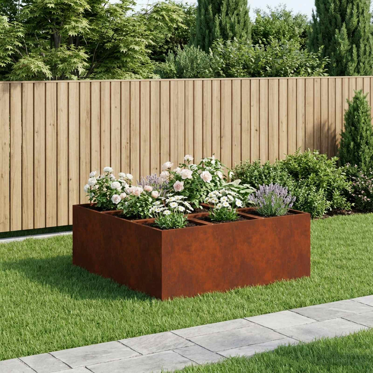 vidaXL Plantenbak zilver 100 x 100 x 20 cm Gegalvaniseerd staal