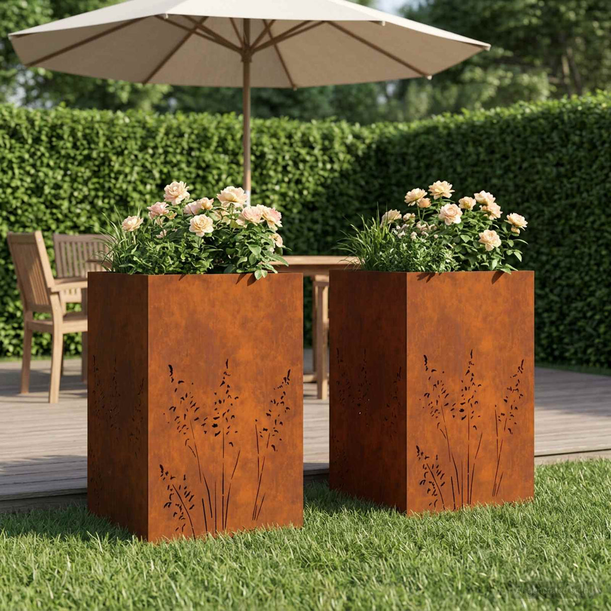vidaXL Planter Olive Green 50 x 50 x 75 cm Cold-rolled steel