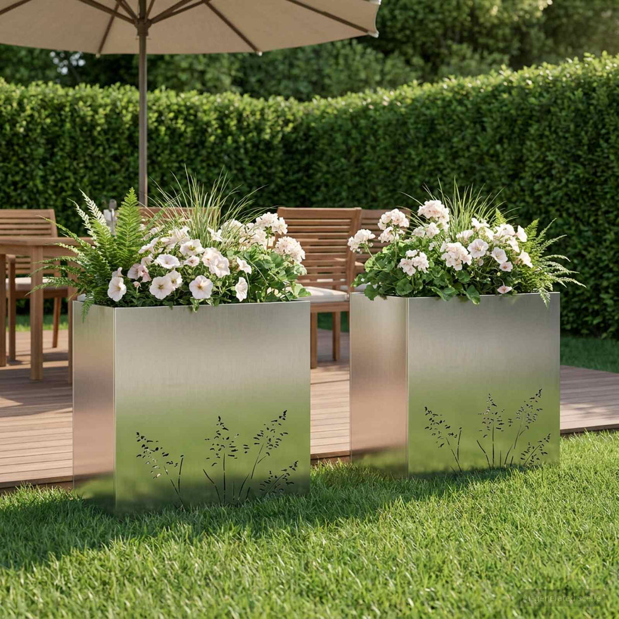vidaXL Planter Olive Green 50 x 50 x 75 cm Cold-rolled steel