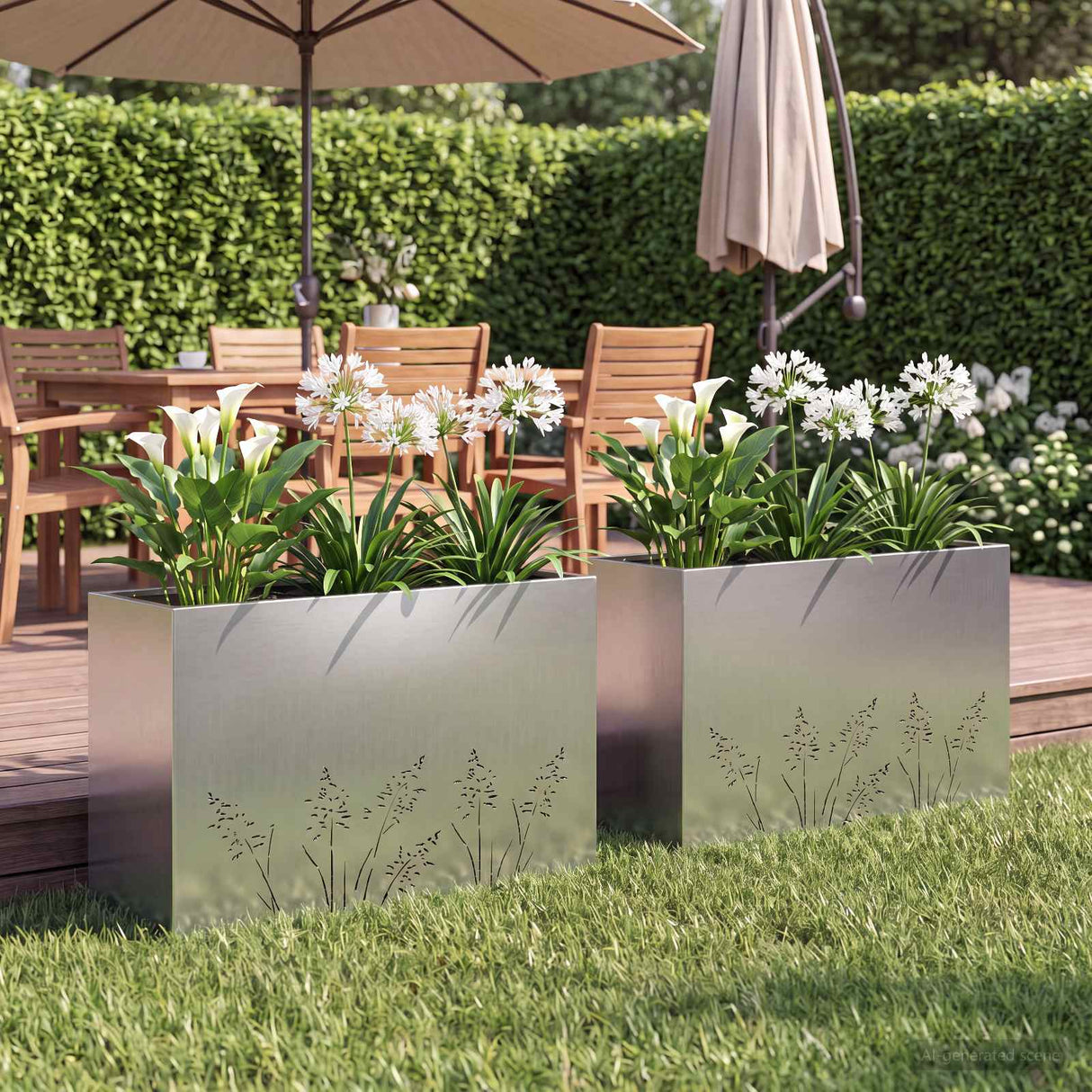 vidaXL Planter Olive Green 50 x 50 x 75 cm Cold-rolled steel