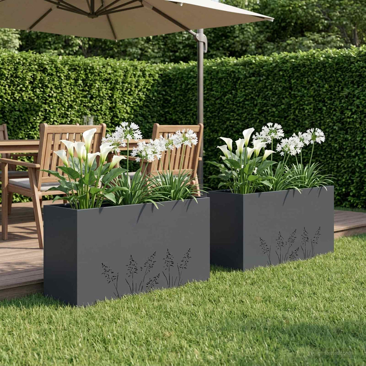 vidaXL Planter Olive Green 50 x 50 x 75 cm Cold-rolled steel