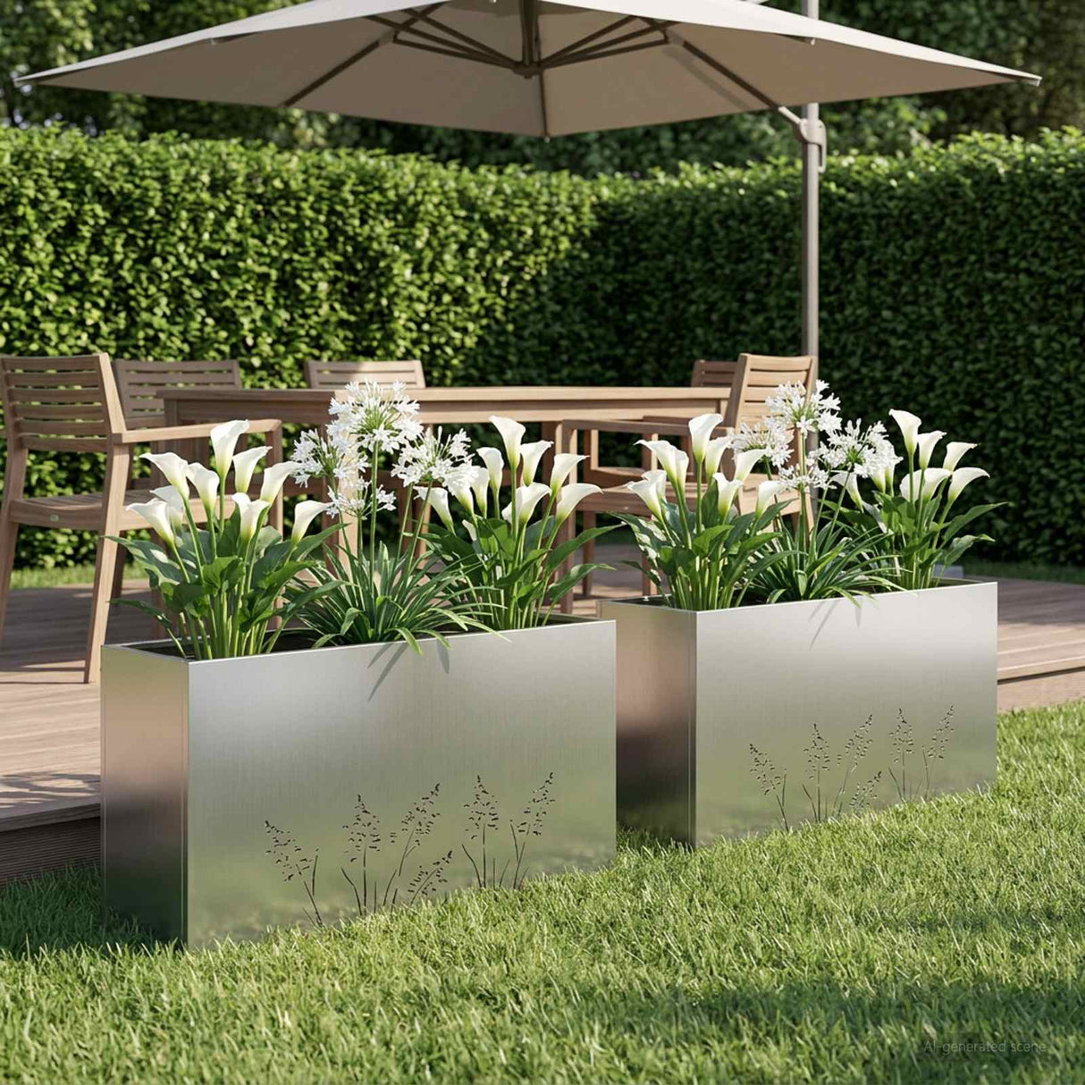 vidaXL Planter Olive Green 50 x 50 x 75 cm Cold-rolled steel