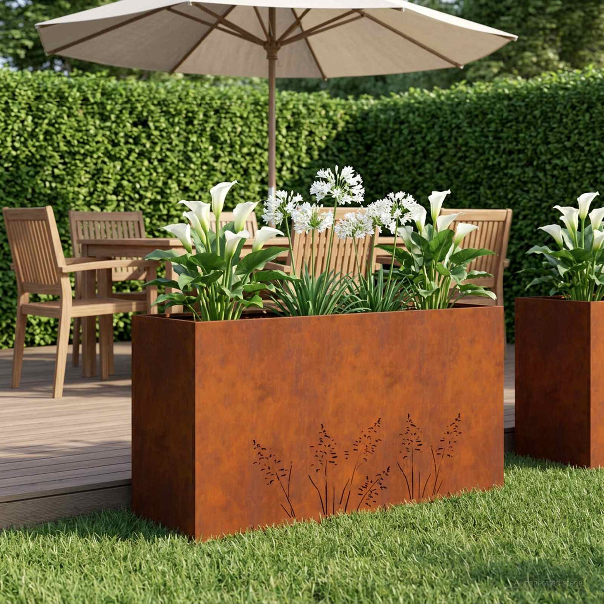 vidaXL Planter Olive Green 50 x 50 x 75 cm Cold-rolled steel