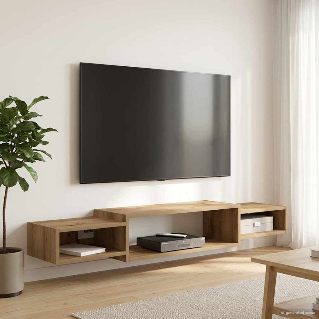 vidaXL Wand gemonteerd TV Kast Muurmontage Wit 140 x 28 x 21 cm