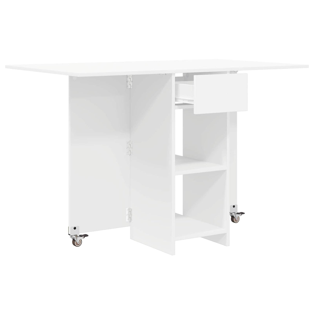vidaXL Eettafel 115 x 70 x 75 cm Bewerkt hout Wit Rechthoekig