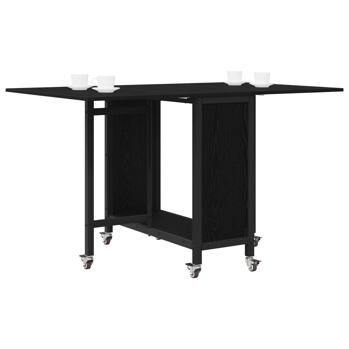 vidaXL Vouwbare eettafel met wieltjes 130 x 80 x 76,5 cm Bewerkt hout