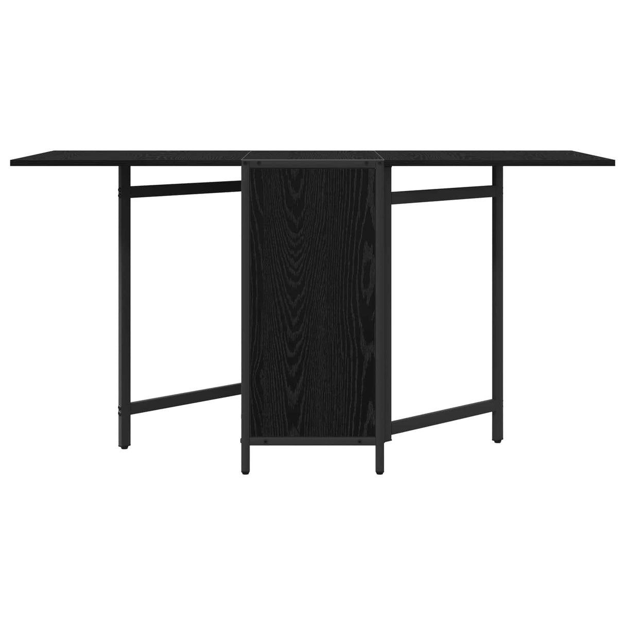 vidaXL Eettafel 144 x 60 x 75 cm Bewerkt hout Zwart eiken Rechthoekig