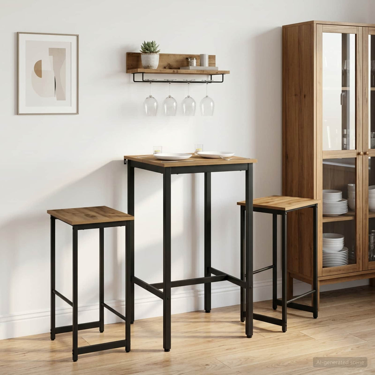 vidaXL Barkruk Zwart eiken 40 x 32 x 74 cm Bewerkt hout
