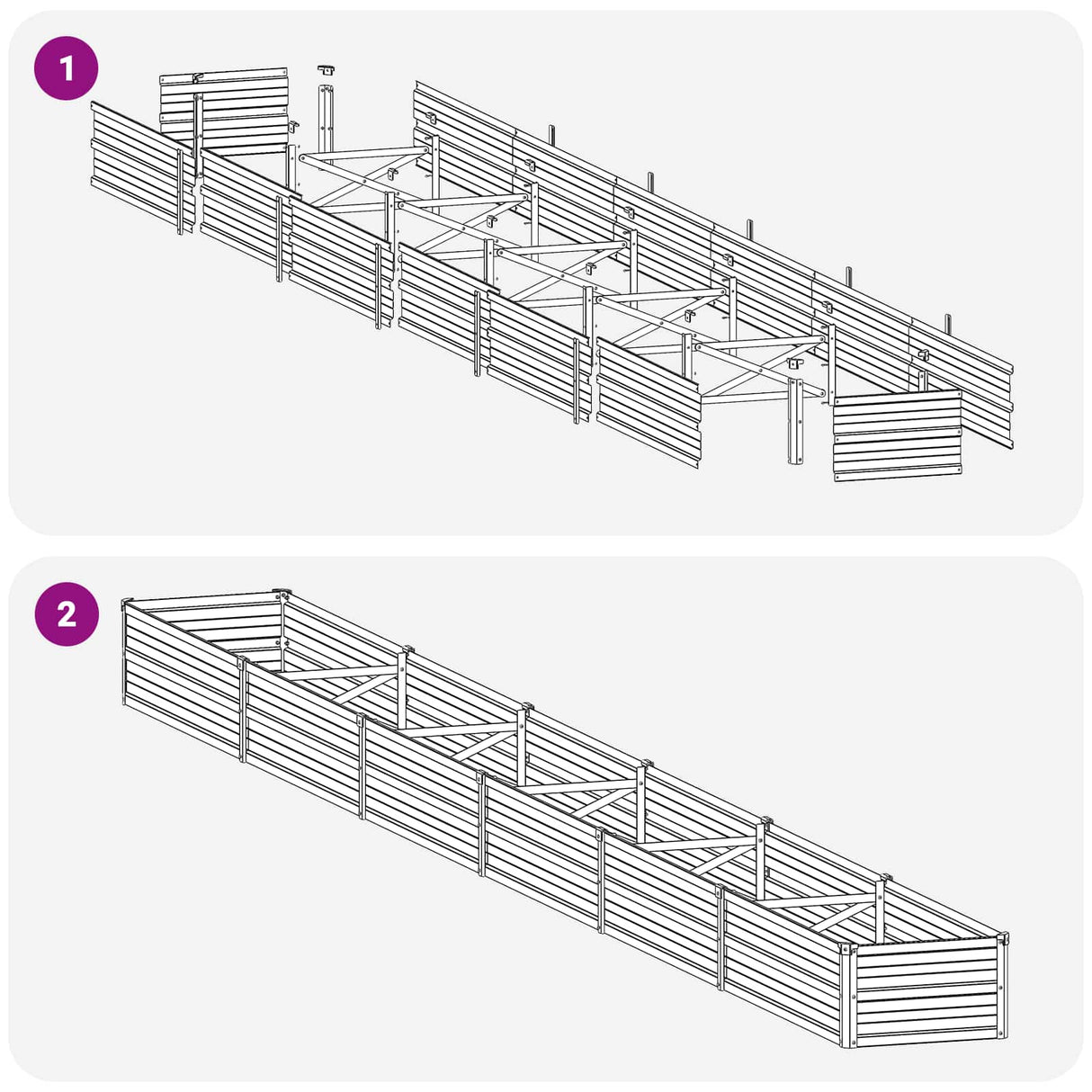 vidaXL Verhoogde Tuinbak Zilverkleurig 160 x 40 x 55 cm gegalvaniseerd