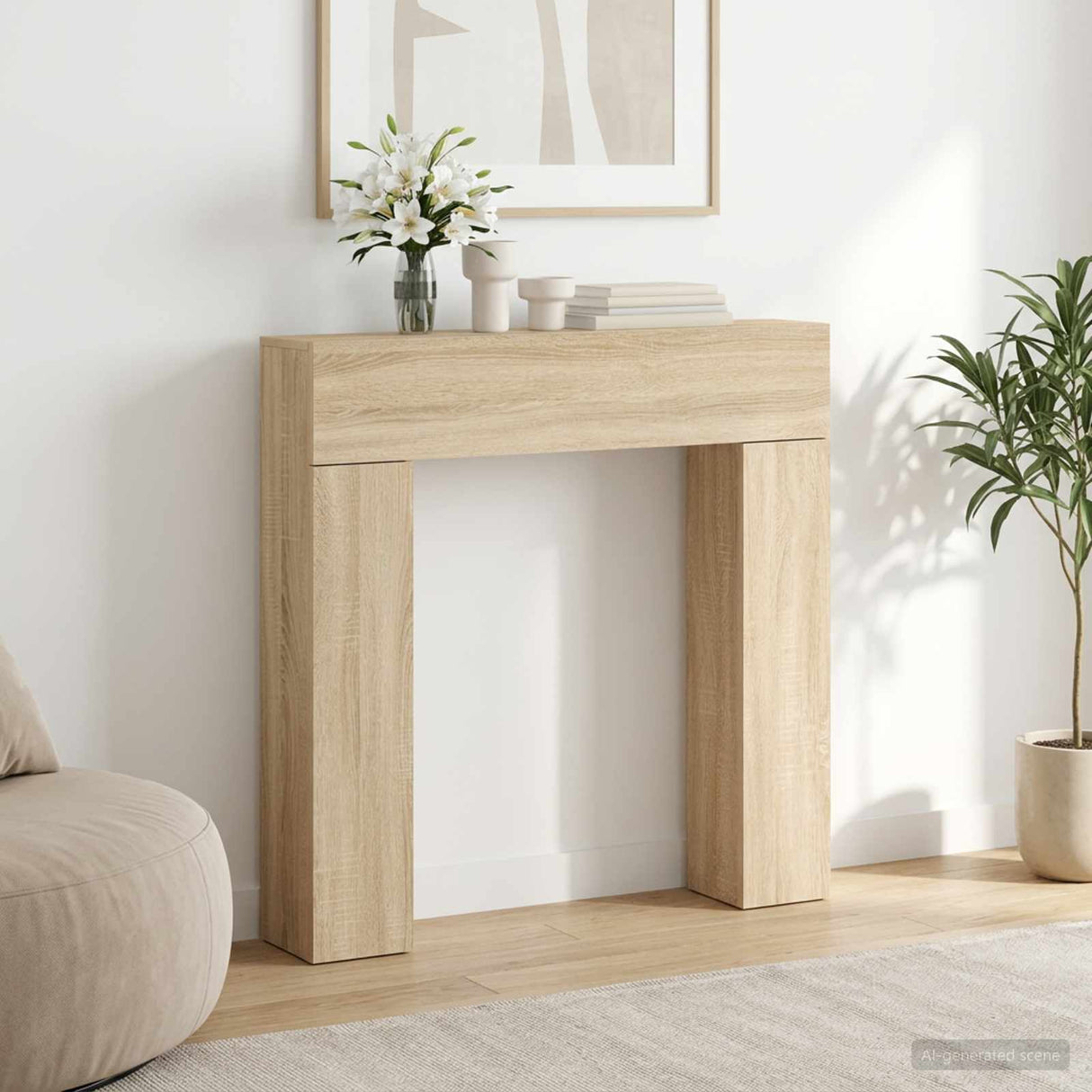vidaXL Haardombouw Wit 102 x 18 x 100,5 cm Bewerkt hout