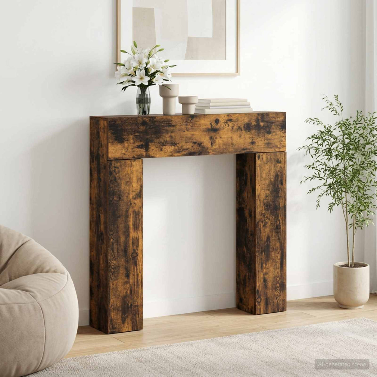 vidaXL Haardombouw Wit 102 x 18 x 100,5 cm Bewerkt hout