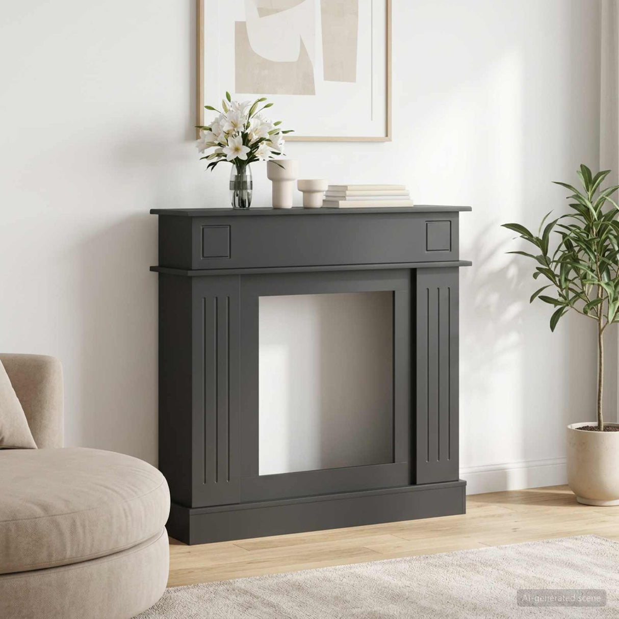 vidaXL Fireplace Surround White 102 x 26 x 100 cm Engineered Wood