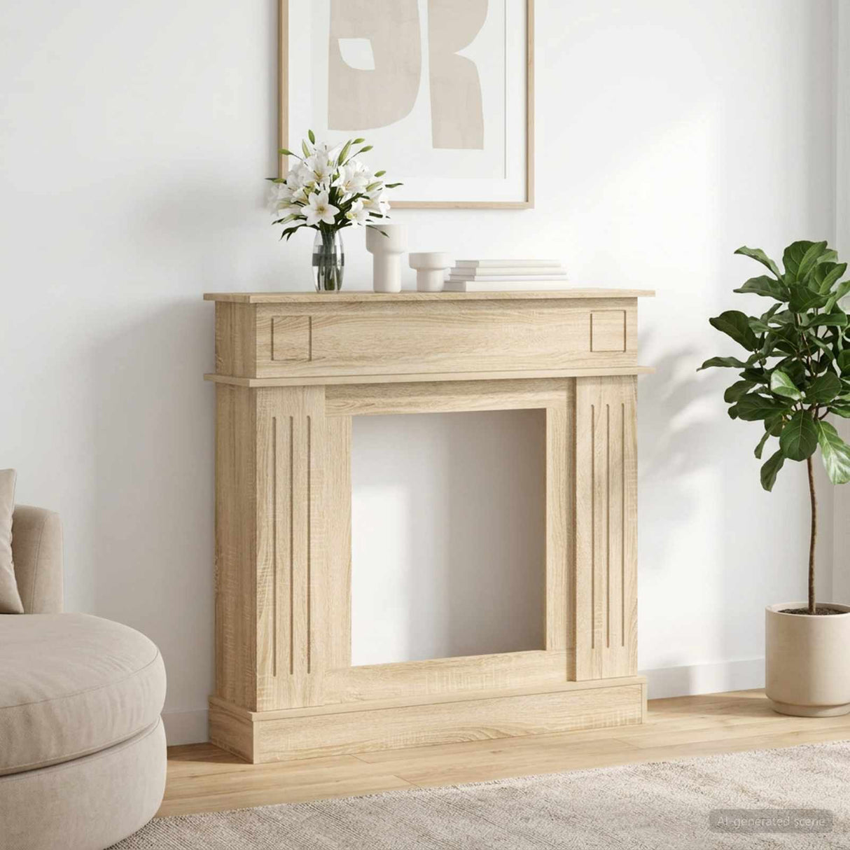vidaXL Fireplace Surround White 102 x 26 x 100 cm Engineered Wood