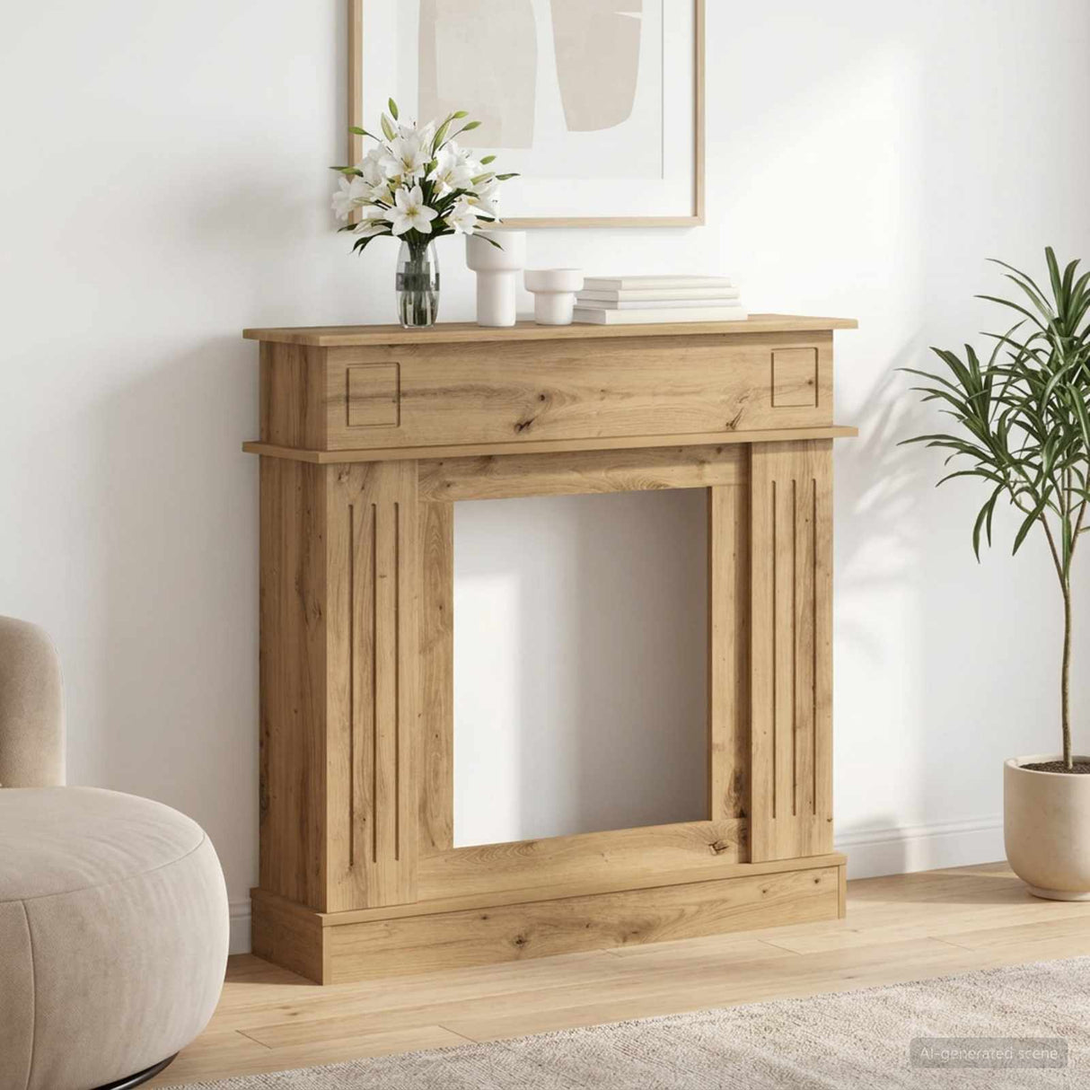 vidaXL Fireplace Surround White 102 x 26 x 100 cm Engineered Wood