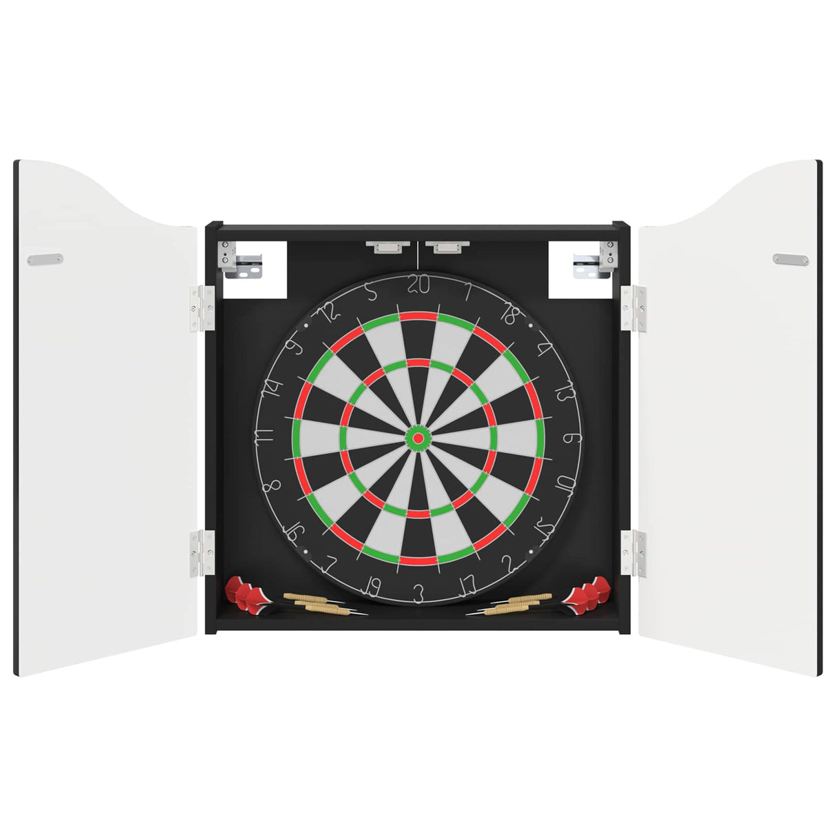 vidaXL Dartbord Kabinet Wit 56 x 12 x 63 cm Bewerkt hout