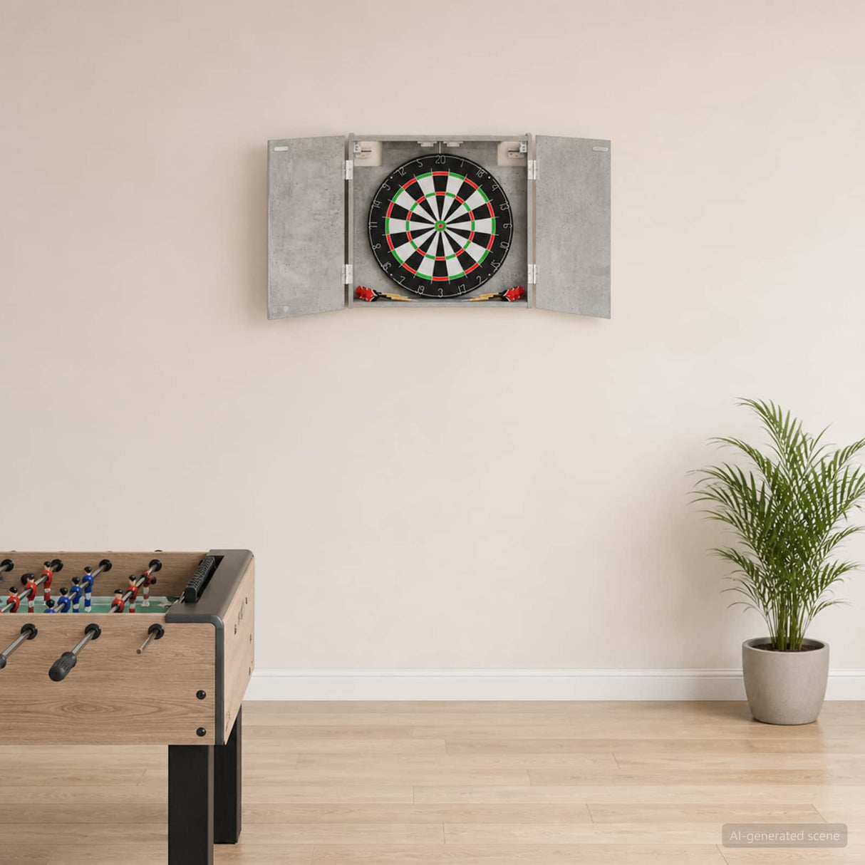 vidaXL Dartbord Kabinet Wit 56 x 12 x 53,5 cm Bewerkt hout