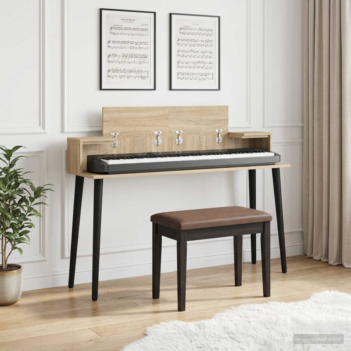 vidaXL Studio Desk White 152 x 36 x 19.5 cm Engineered Wood