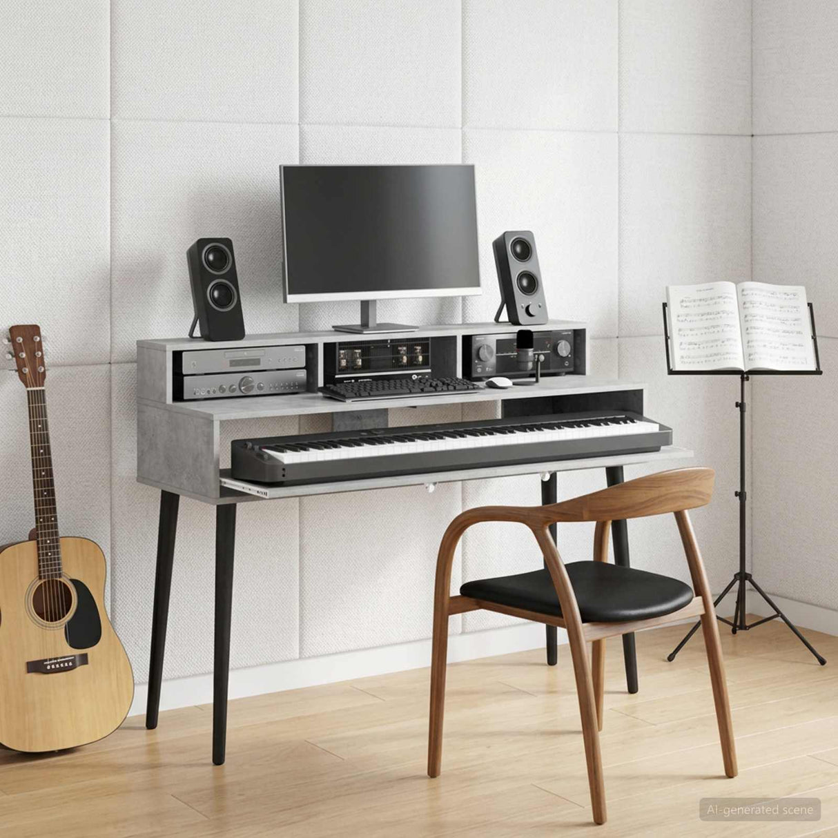 vidaXL Studio bureau Wit 152 x 42,5 x 36 cm Bewerkt hout