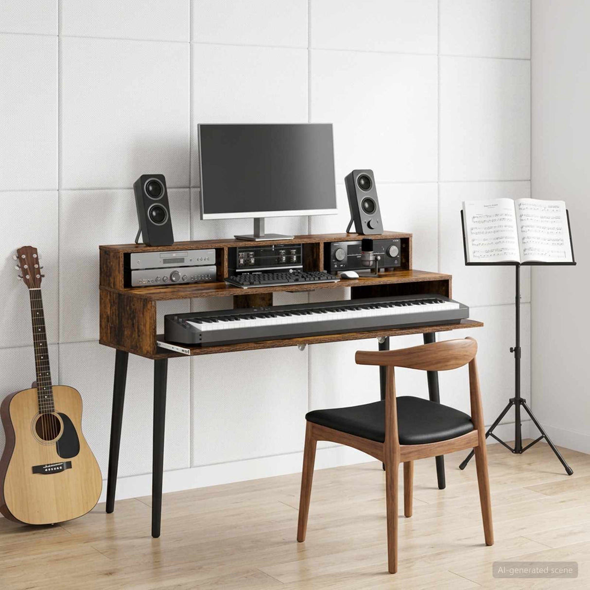 vidaXL Studio bureau Wit 152 x 42,5 x 36 cm Bewerkt hout