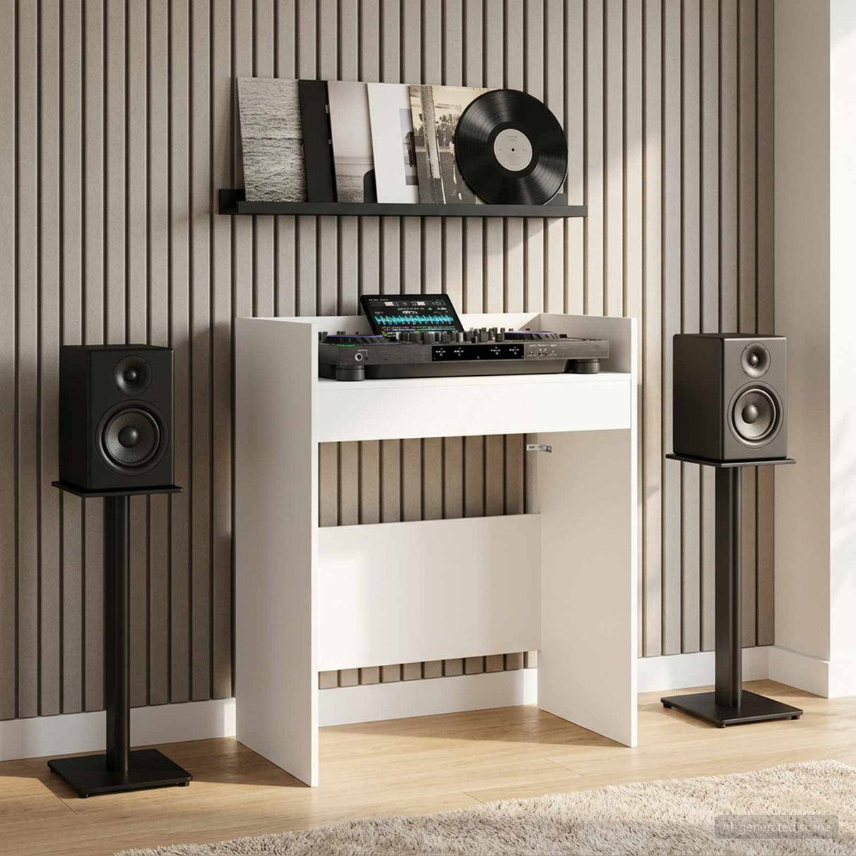 vidaXL DJ Tafel Wit 102 x 45 x 102 cm Bewerkt hout