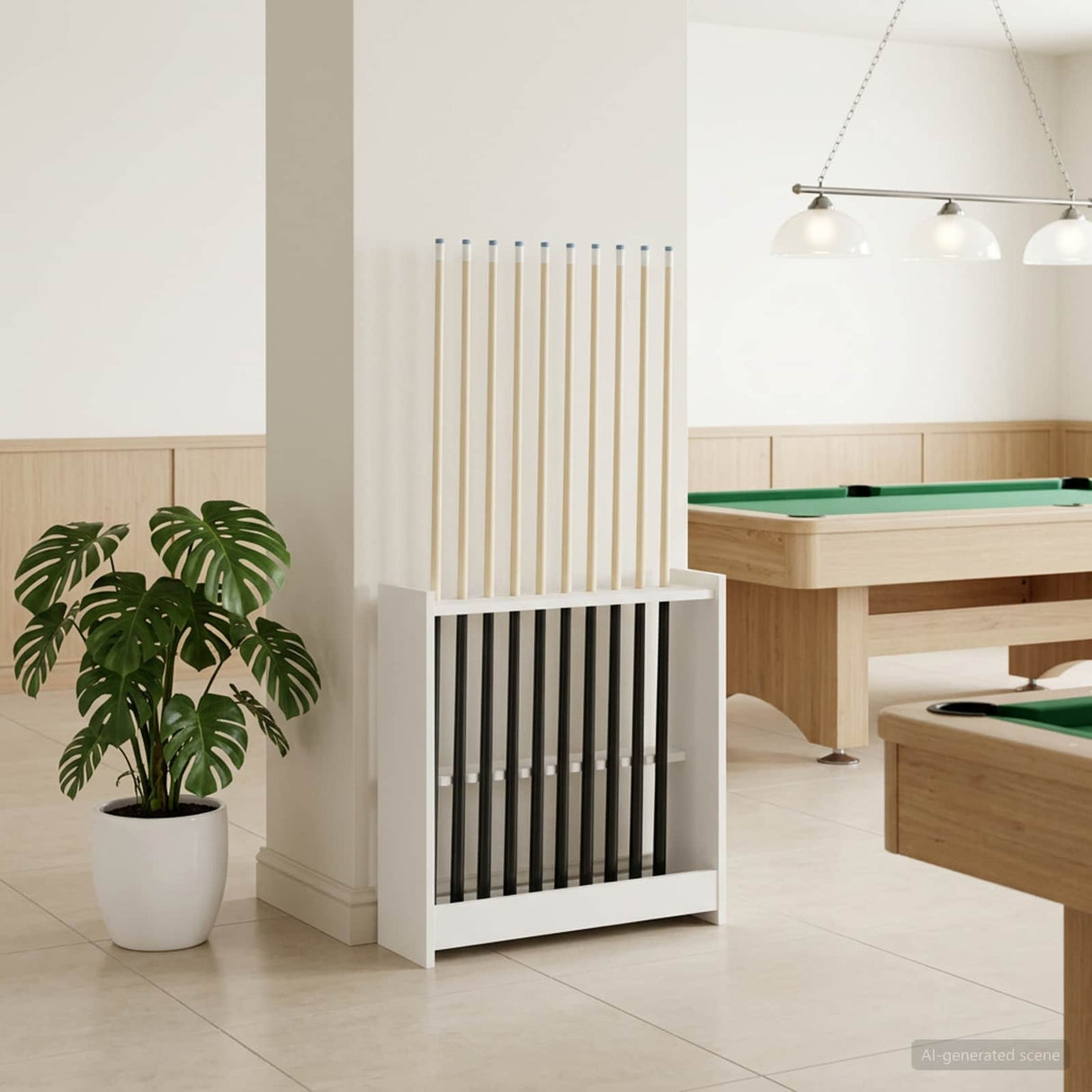 vidaXL Biljartkeu-stand Bewerkt hout 60 x 20 x 57 cm Wit
