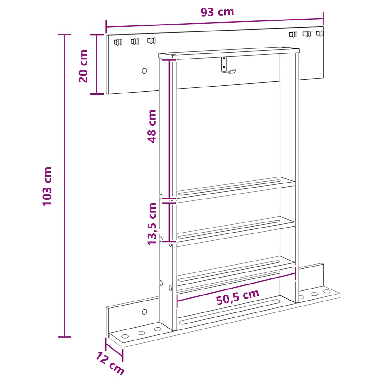 vidaXL Biljartkeu-stand Bewerkt hout 93 x 12 x 103 cm Wit