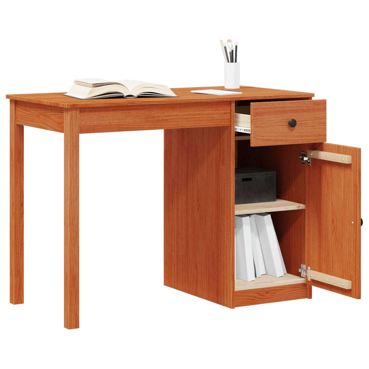 vidaXL Bureau 100x50x75 cm massief grenenhout