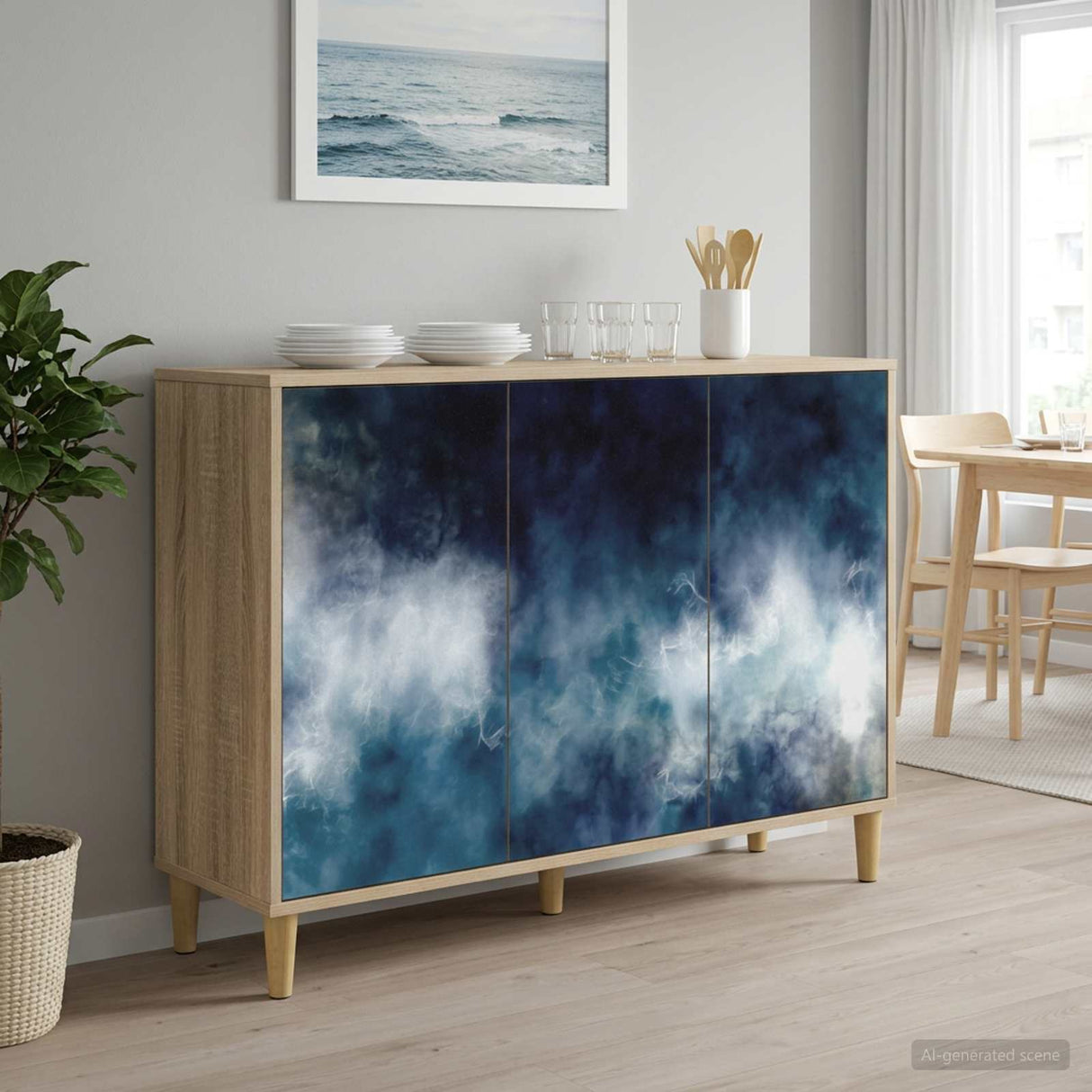 vidaXL Dressoir RHENEN Sonoma 102 x 33 x 75 cm Bewerkt hout