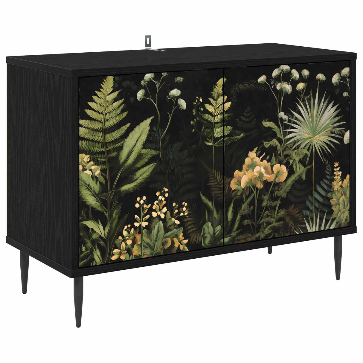 vidaXL Tv-meubel RHENEN 69 x 33 x 50,5 cm Zwart eiken Bewerkt hout