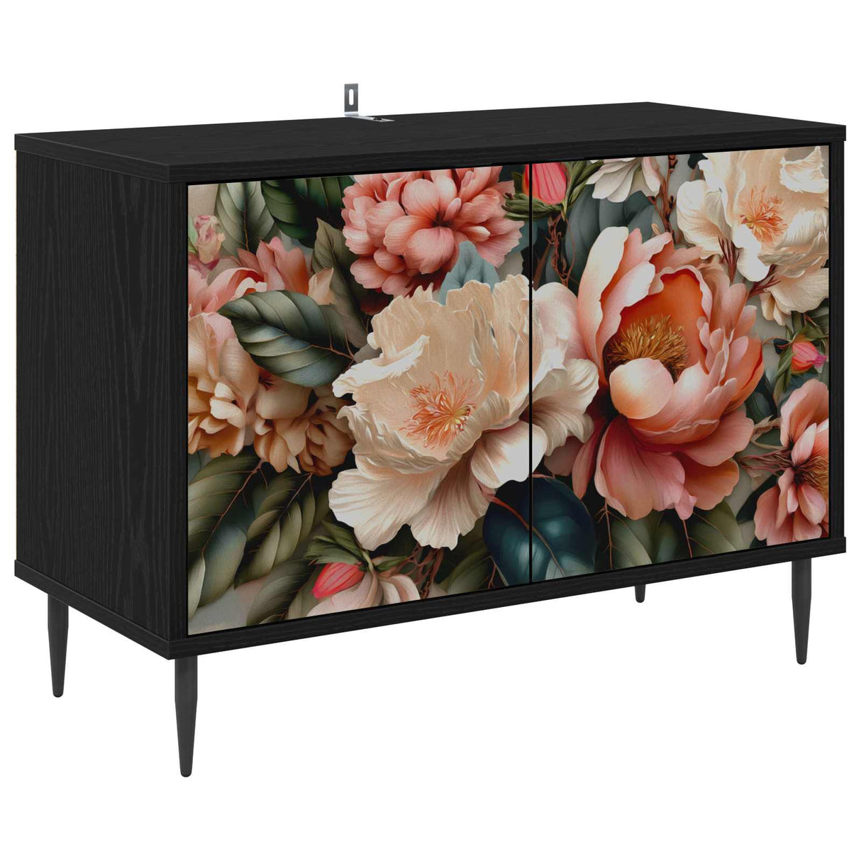 vidaXL Tv-meubel RHENEN 69 x 33 x 50,5 cm Zwart eiken Bewerkt hout