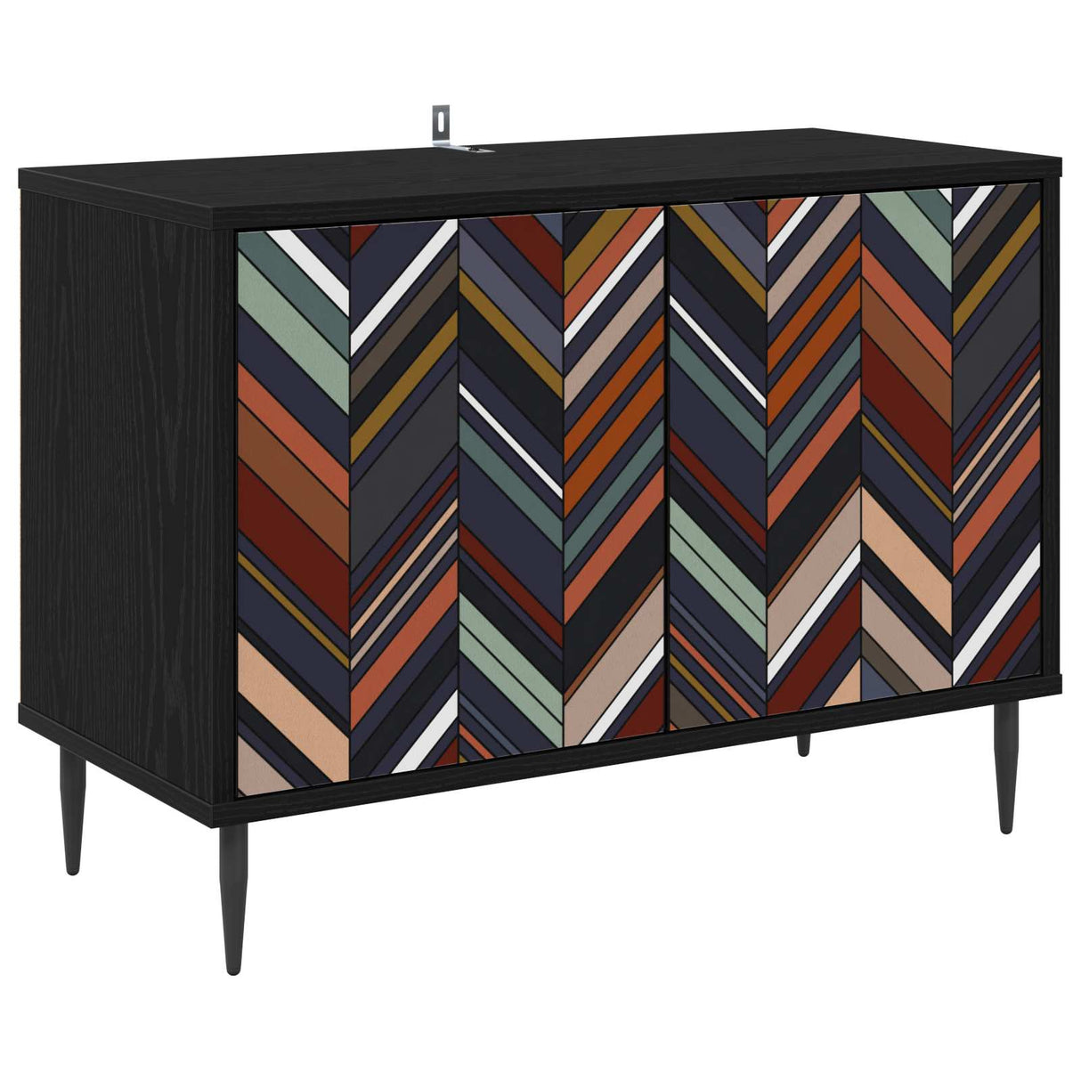 vidaXL Tv-meubel RHENEN 69 x 33 x 50,5 cm Zwart eiken Bewerkt hout