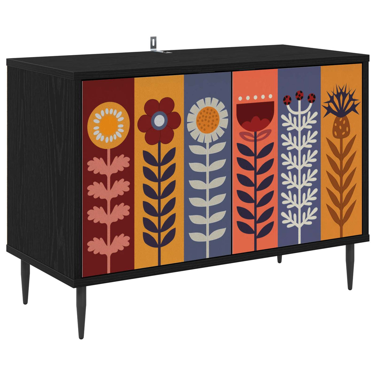 vidaXL Tv-meubel RHENEN 69 x 33 x 50,5 cm Zwart eiken Bewerkt hout