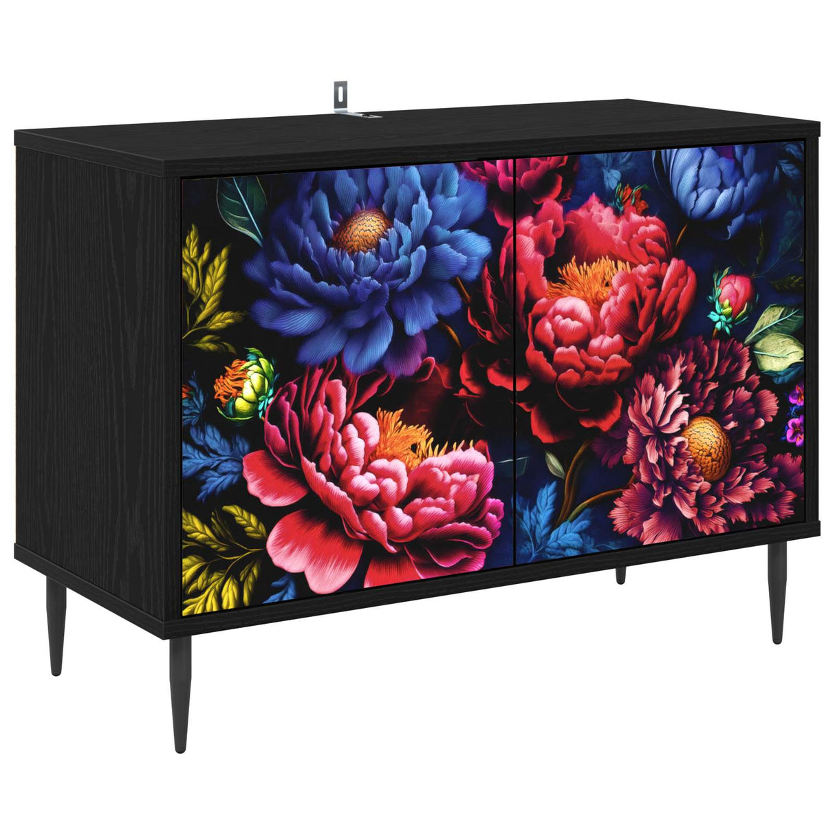 vidaXL Tv-meubel RHENEN 69 x 33 x 50,5 cm Zwart eiken Bewerkt hout