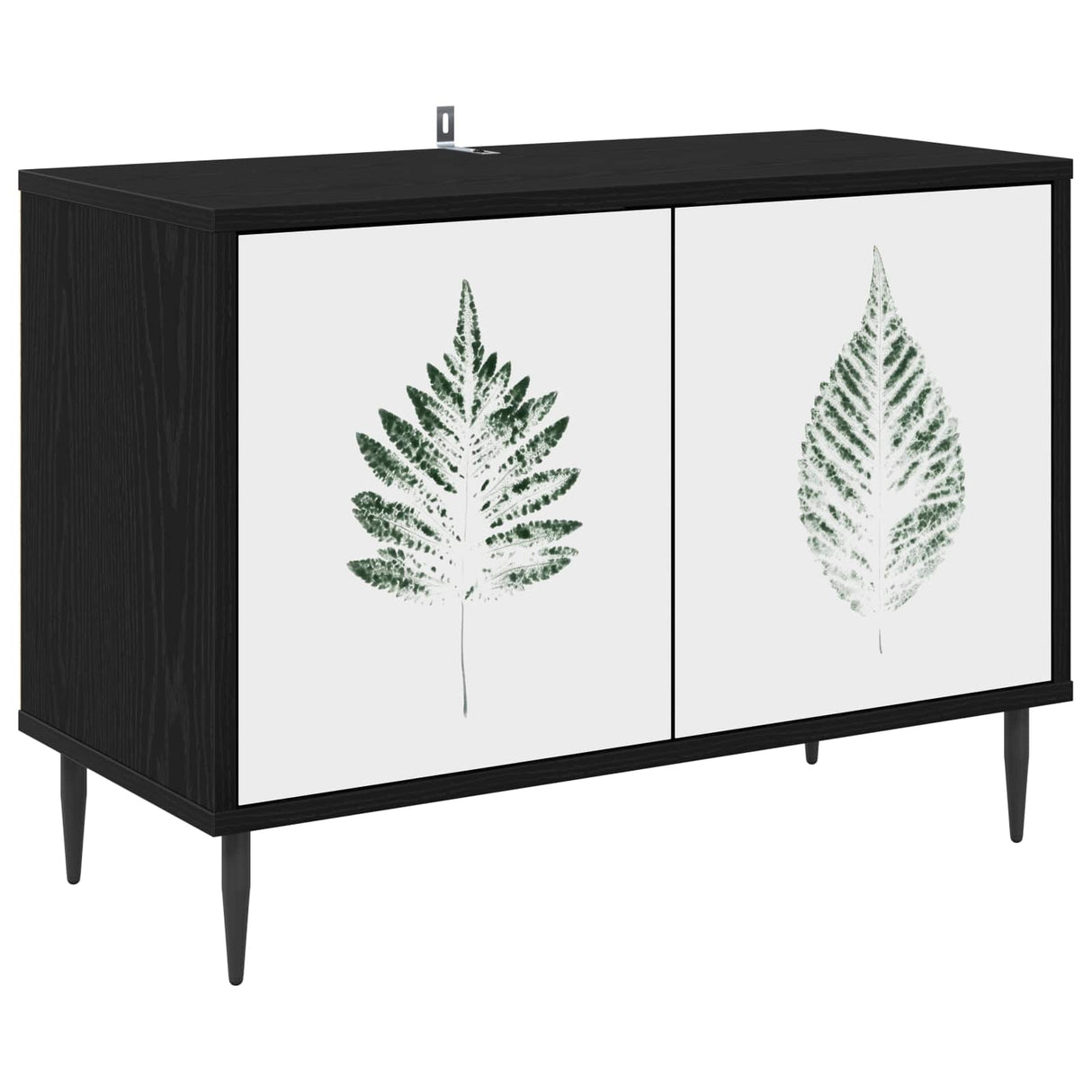 vidaXL Tv-meubel RHENEN 69 x 33 x 50,5 cm Zwart eiken Bewerkt hout