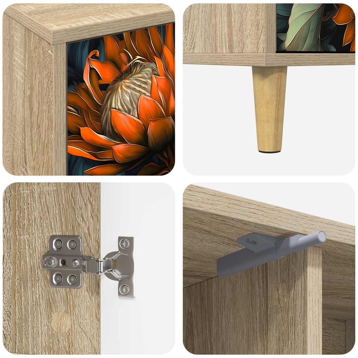 vidaXL TV Cabinet RHENEN 102 x 33 x 50 cm Sonoma Engineered Wood