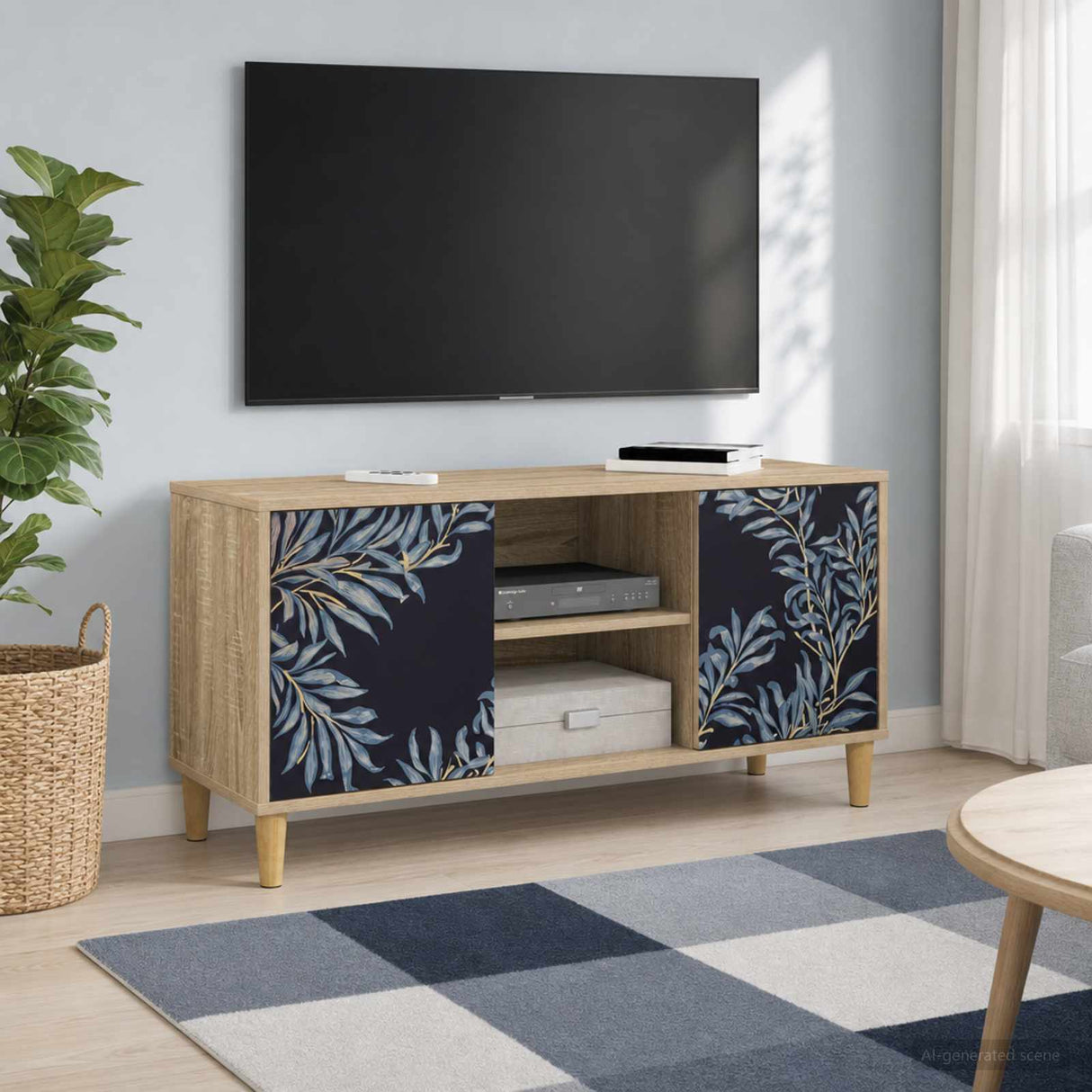 vidaXL TV Cabinet RHENEN 102 x 33 x 50 cm Sonoma Engineered Wood
