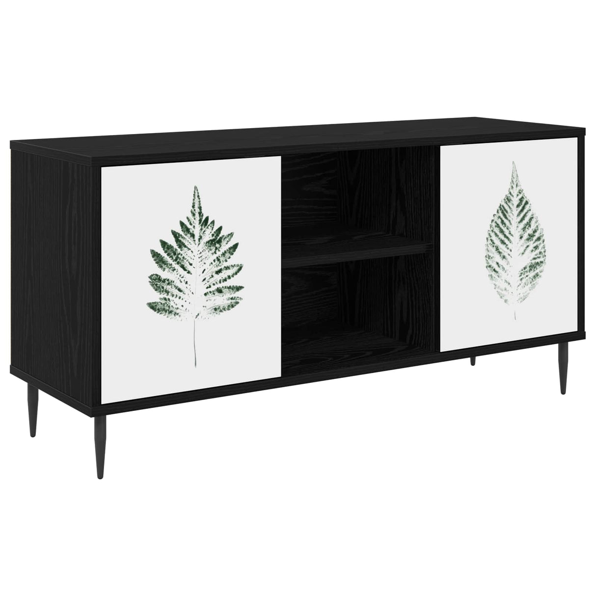 vidaXL Tv-meubel RHENEN 102 x 33 x 51 cm Zwart eiken Bewerkt hout