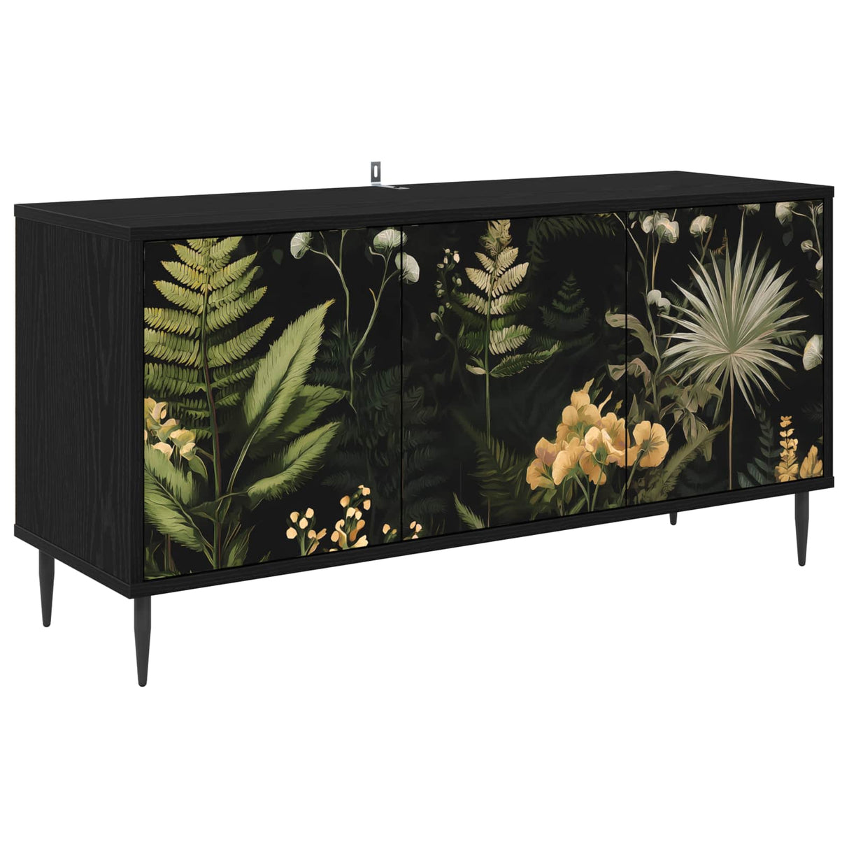 vidaXL Tv-meubel RHENEN 102 x 33 x 51 cm Zwart eiken Bewerkt hout
