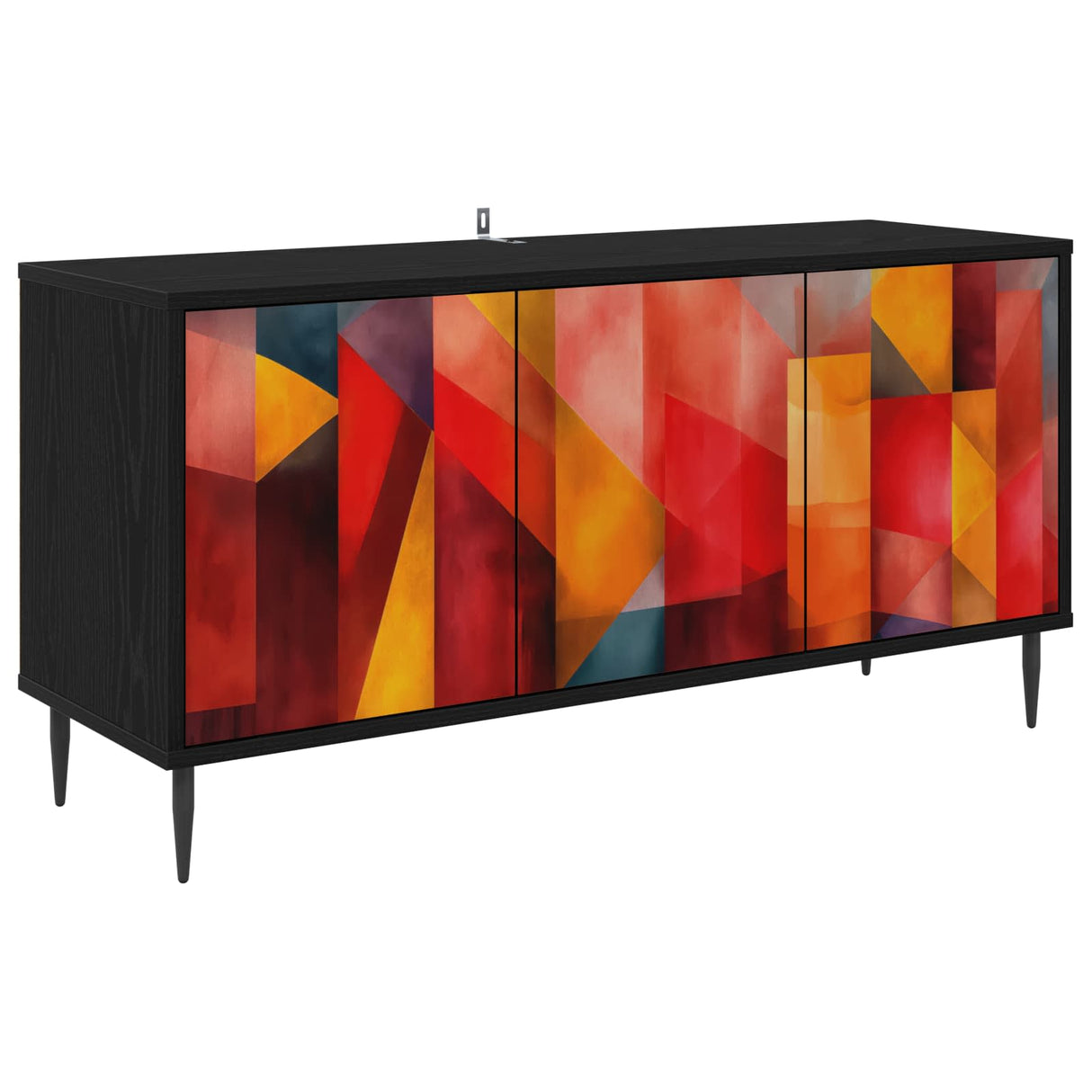 vidaXL Tv-meubel RHENEN 102 x 33 x 51 cm Zwart eiken Bewerkt hout