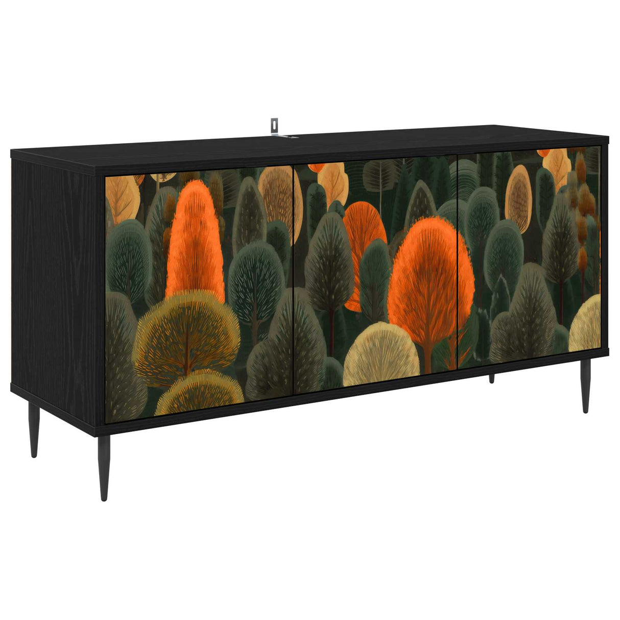 vidaXL Tv-meubel RHENEN 102 x 33 x 51 cm Zwart eiken Bewerkt hout