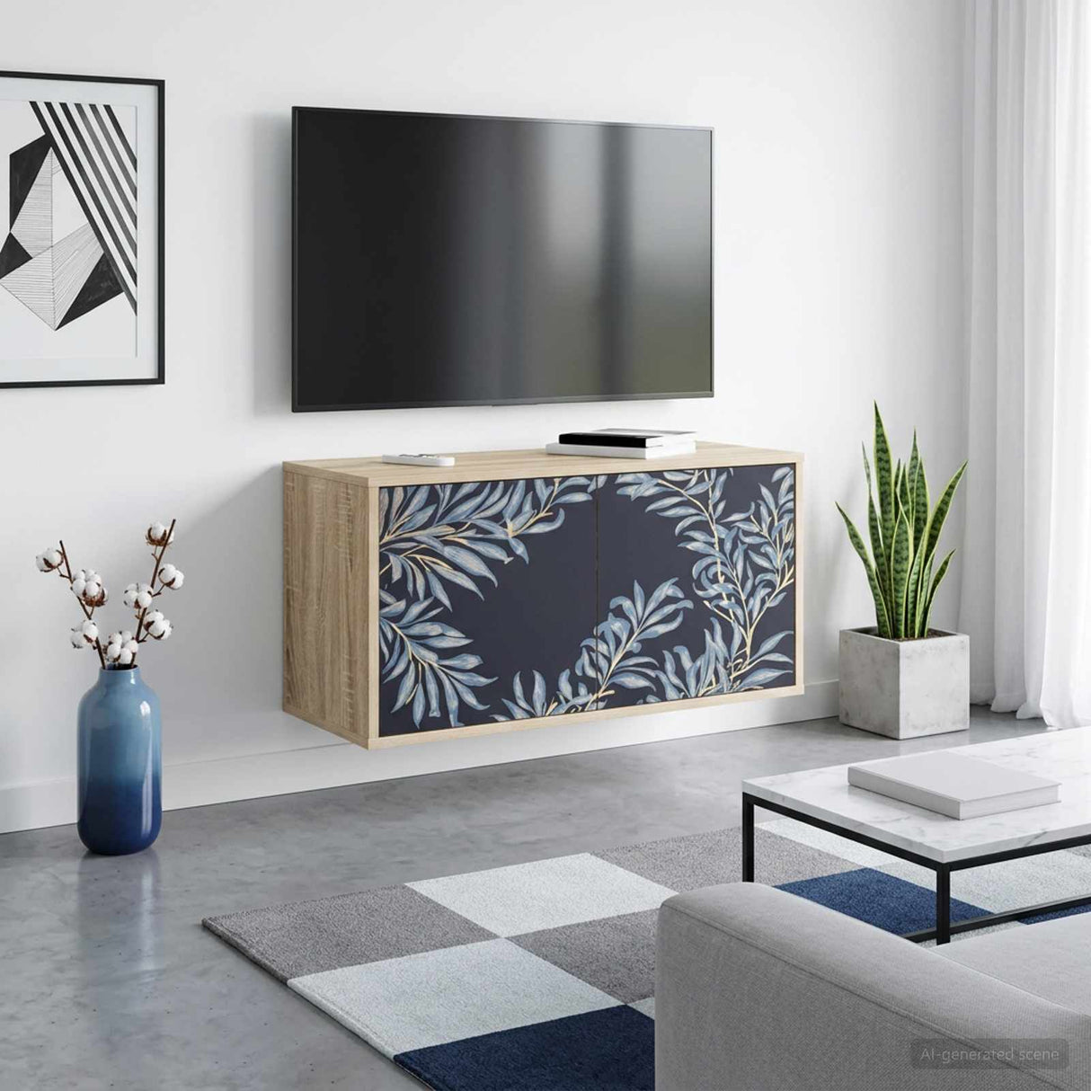 vidaXL Wand gemonteerd TV Kast RHENEN 69 x 33 x 40 cm Sonoma Eiken