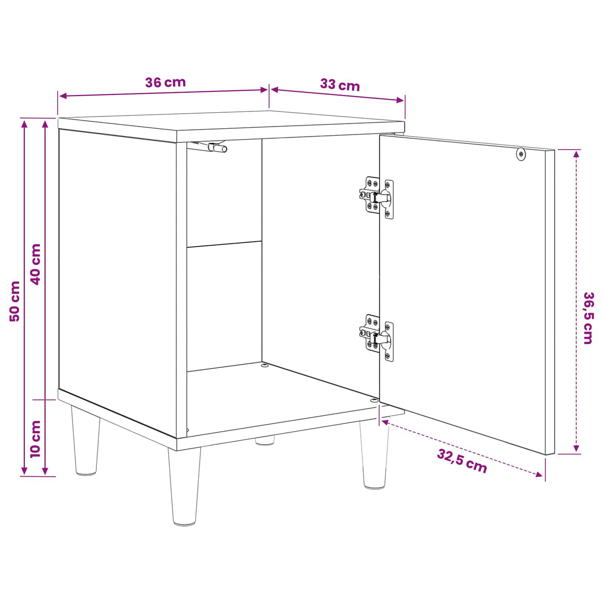 vidaXL Bedside Cabinet RHENEN Sonoma Oak 36 x 33 x 50 cm Engineered Wood