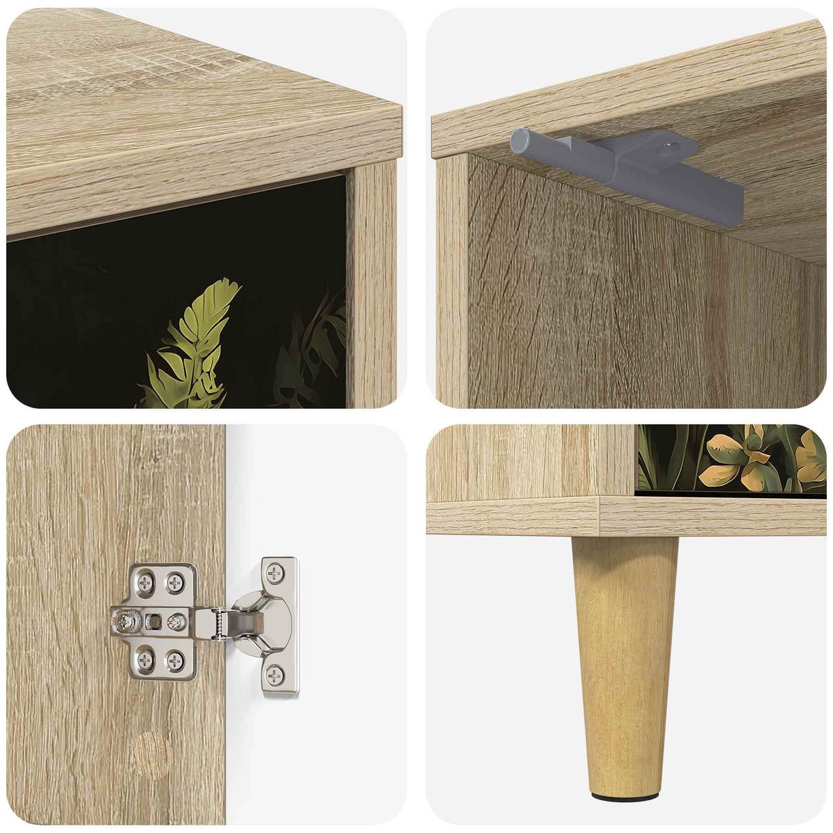 vidaXL Bedside Cabinet RHENEN Sonoma Oak 36 x 33 x 50 cm Engineered Wood