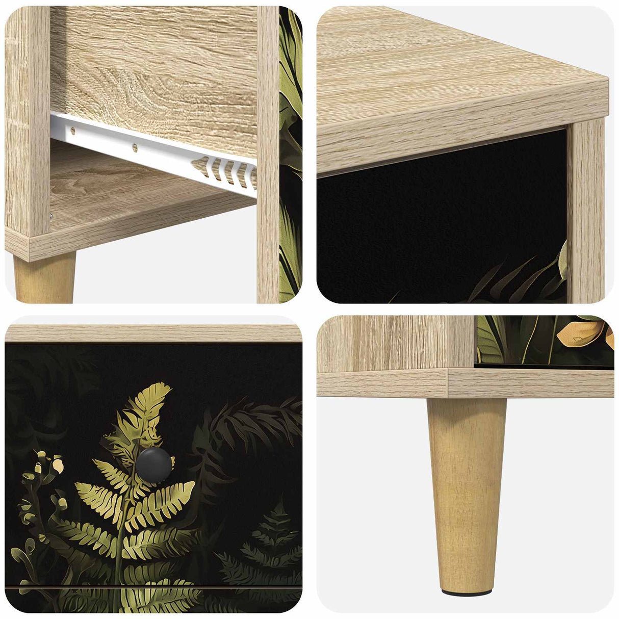 vidaXL Nachtkastje RHENEN Sonoma Eiken 36 x 33 x 60 cm Bewerkt hout