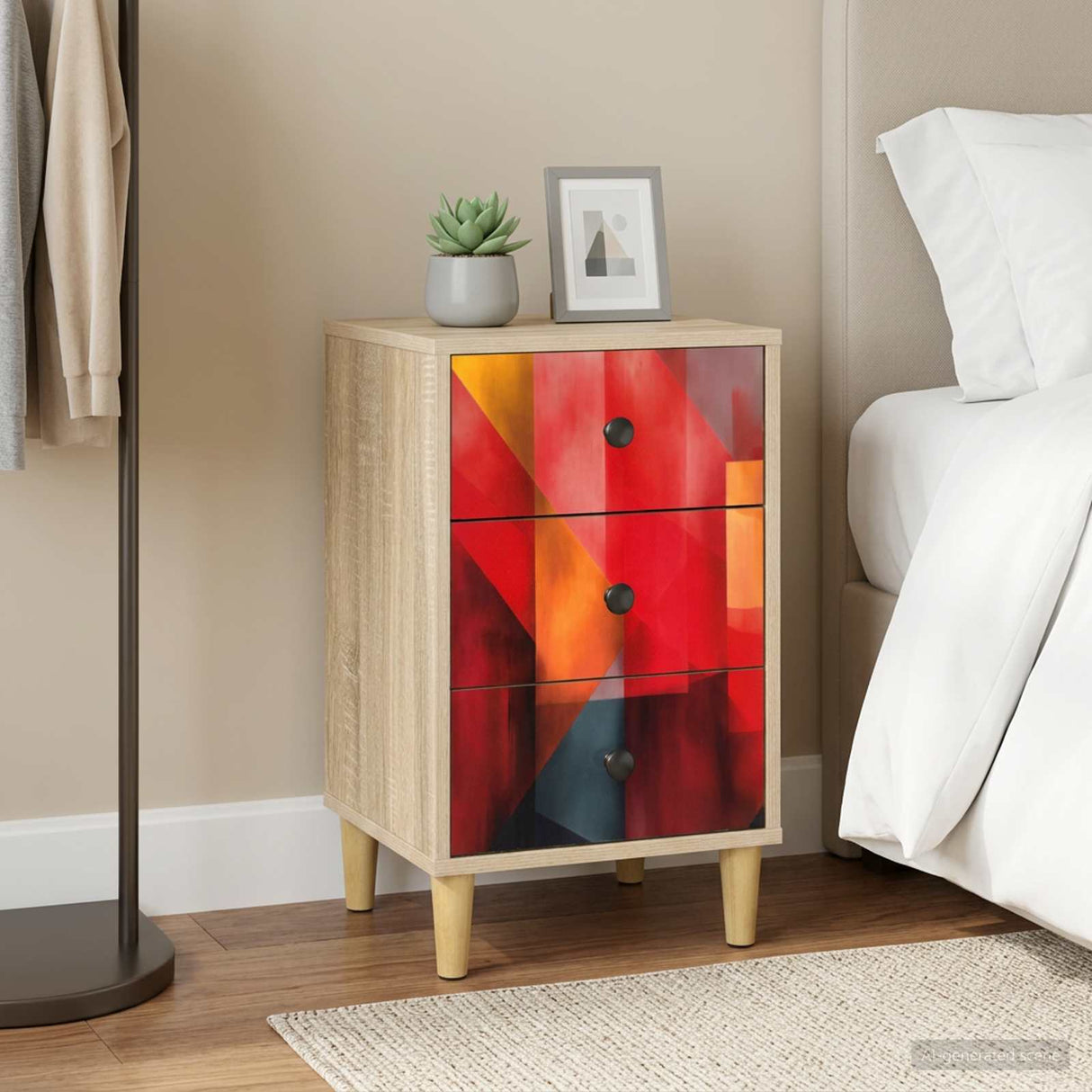 vidaXL Nachtkastje RHENEN Sonoma Eiken 36 x 33 x 60 cm Bewerkt hout